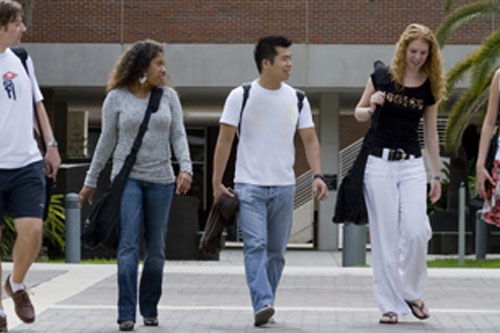 Photo of transfer students walking