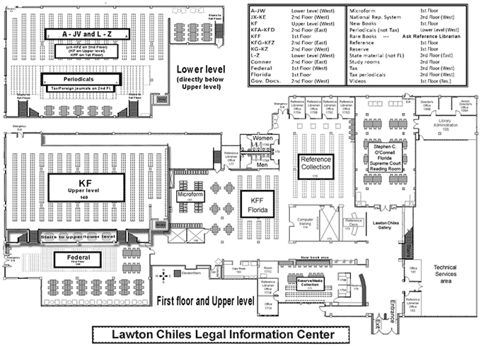 Law Library Map Levin College Of Law Library Map