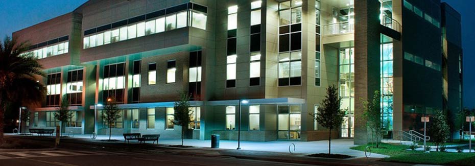 hub exterior night