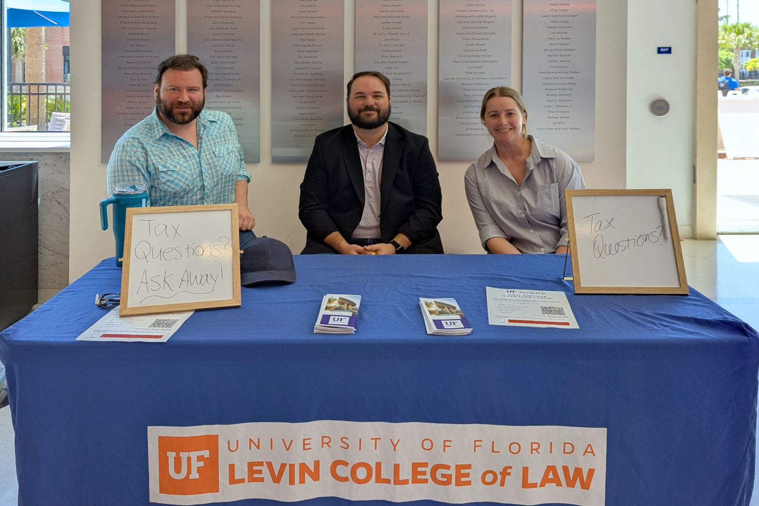 Spring 2025 LITC at the Heavener Training Center at UF providing tax information to UF student athletes
