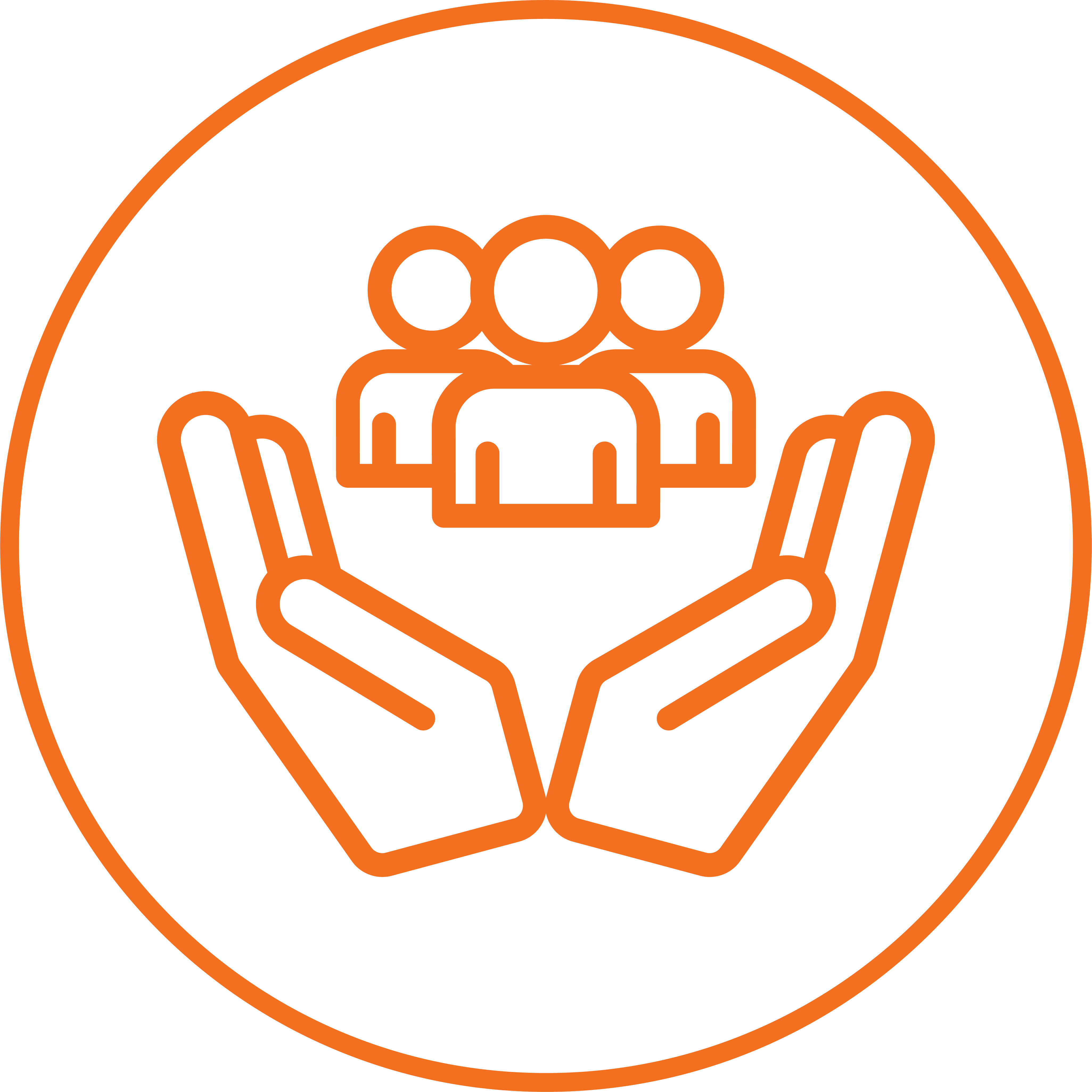 hands holding people icon